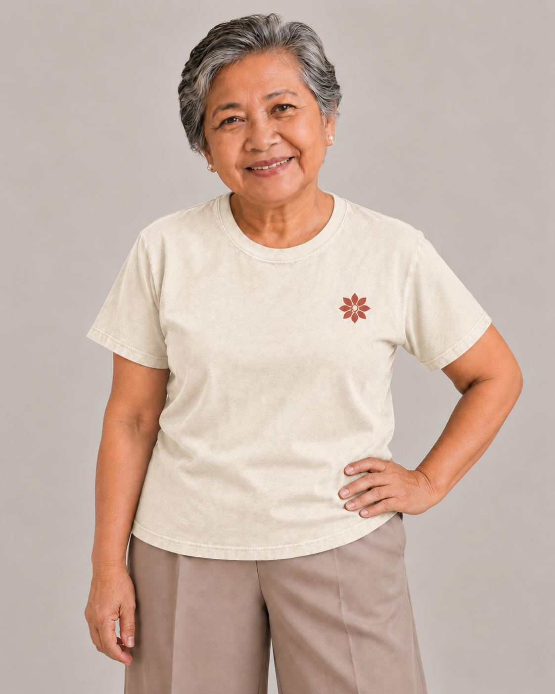 Christmas Starts in September Tee in Barong — model front view