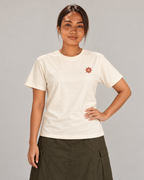 Pray First. Worry Later. Actually, Just Pray. Tee in Barong Cream — model front view