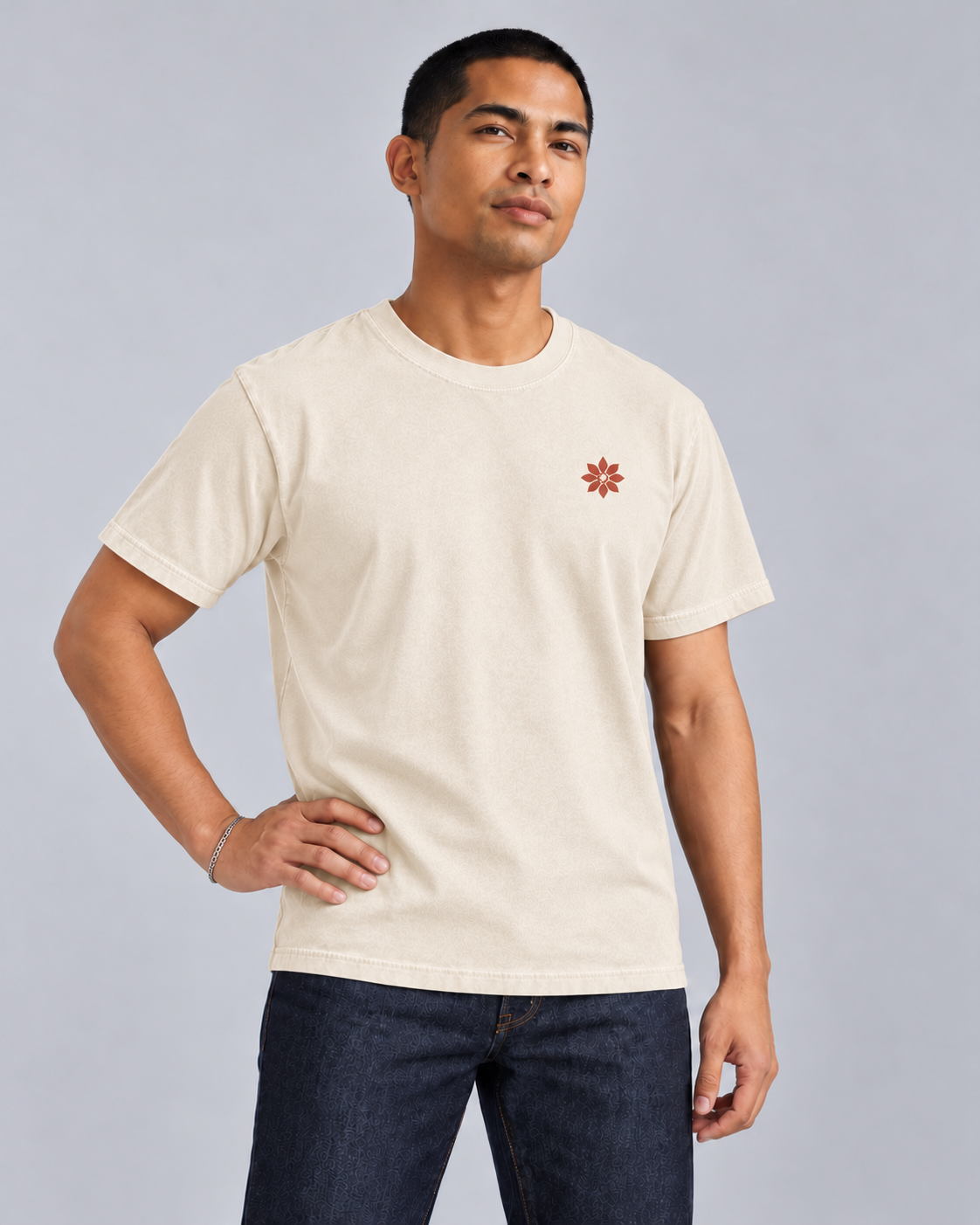 I Was Raised Right. I Have Made Adjustments. Tee in Barong — model front view